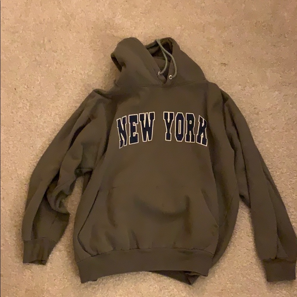 new york olive green hoodie